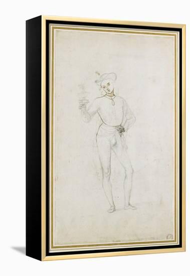 A Study for a Figure in an Adoration of the Magi (Black Chalk with Pen and Brown Ink on White Paper-Pietro Perugino-Framed Premier Image Canvas