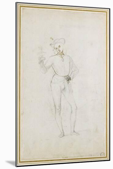 A Study for a Figure in an Adoration of the Magi (Black Chalk with Pen and Brown Ink on White Paper-Pietro Perugino-Mounted Giclee Print