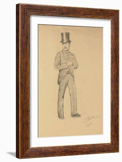 A Study for 'A Parisian Cafe' (1875): Gentleman in a Top Hat, 1875-Ilya Efimovich Repin-Framed Giclee Print