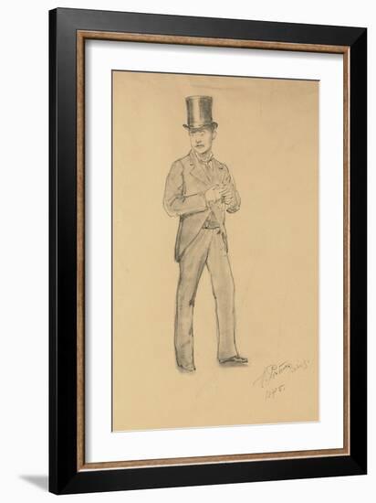 A Study for 'A Parisian Cafe' (1875): Gentleman in a Top Hat, 1875-Ilya Efimovich Repin-Framed Giclee Print