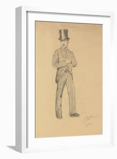 A Study for 'A Parisian Cafe' (1875): Gentleman in a Top Hat, 1875-Ilya Efimovich Repin-Framed Giclee Print