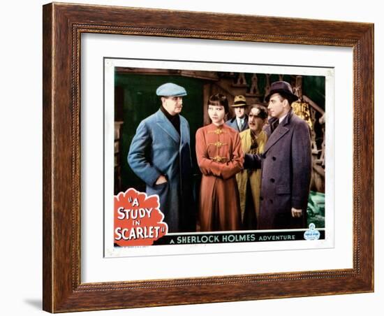 A Study in Scarlet, from Left:Warburton Gamble, Anna May Wong, Alan Mowbray, 1933-null-Framed Art Print