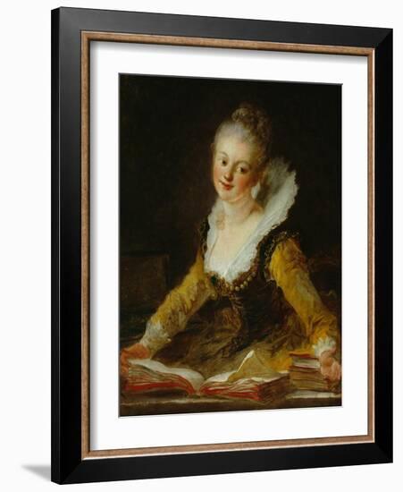 A Study (L'Etude)-Jean-Honoré Fragonard-Framed Giclee Print