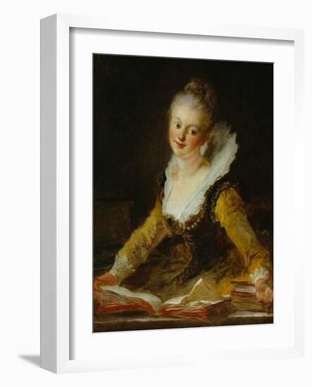 A Study (L'Etude)-Jean-Honoré Fragonard-Framed Giclee Print