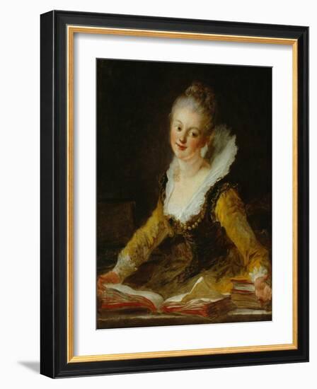 A Study (L'Etude)-Jean-Honoré Fragonard-Framed Giclee Print