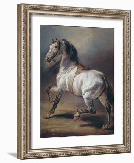 A Study of a Horse (Oil on Canvas)-Theodore Gericault-Framed Giclee Print