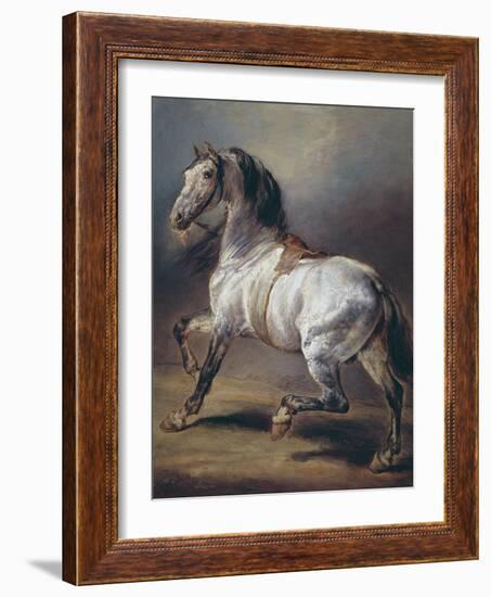 A Study of a Horse (Oil on Canvas)-Theodore Gericault-Framed Giclee Print