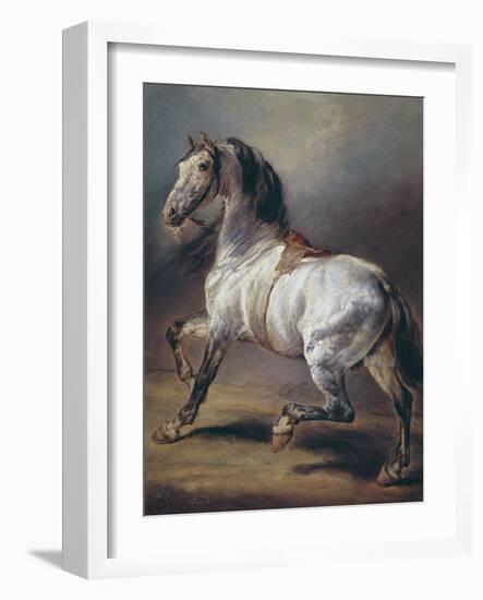 A Study of a Horse (Oil on Canvas)-Theodore Gericault-Framed Giclee Print