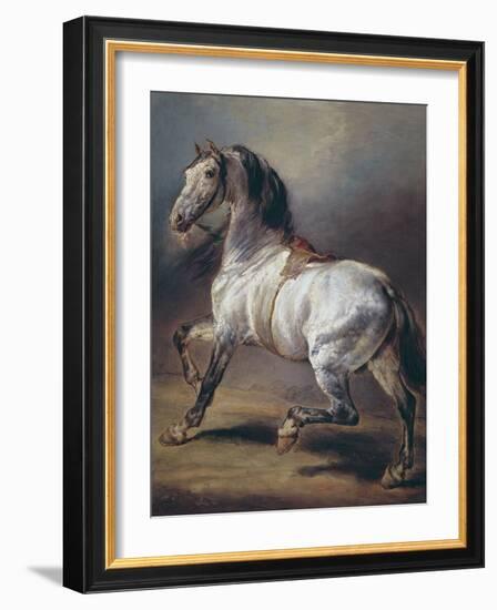 A Study of a Horse (Oil on Canvas)-Theodore Gericault-Framed Giclee Print