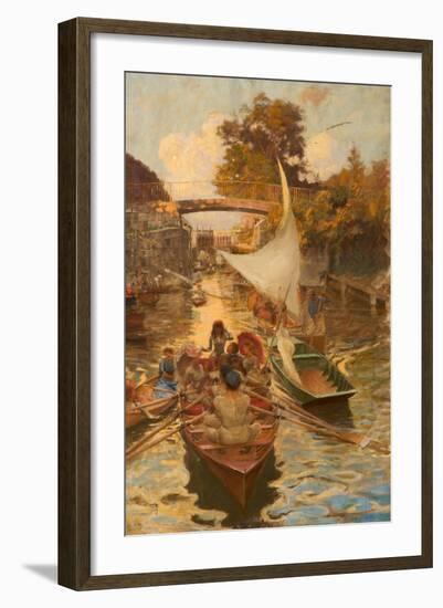 A Study of Boulter's Lock, Maidenhead, Berkshire-Edward John Gregory-Framed Giclee Print