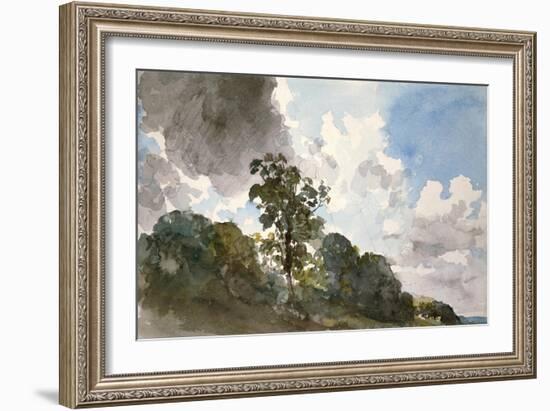 A Study of Clouds and Trees-John Constable-Framed Art Print