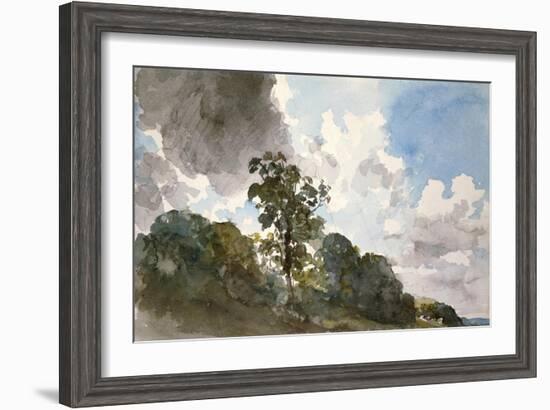 A Study of Clouds and Trees-John Constable-Framed Art Print