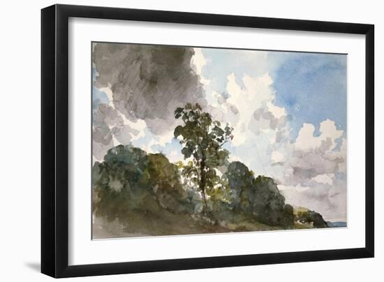 A Study of Clouds and Trees-John Constable-Framed Art Print