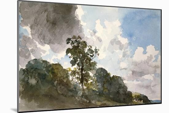 A Study of Clouds and Trees-John Constable-Mounted Art Print