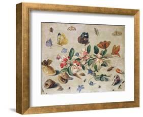 A Study of Flowers and Insects-Jan Van, The Elder Kessel-Framed Giclee Print
