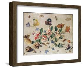 A Study of Flowers and Insects-Jan Van, The Elder Kessel-Framed Giclee Print