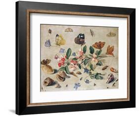 A Study of Flowers and Insects-Jan Van, The Elder Kessel-Framed Giclee Print