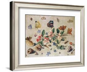 A Study of Flowers and Insects-Jan Van, The Elder Kessel-Framed Giclee Print