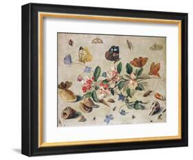 A Study of Flowers and Insects-Jan Van, The Elder Kessel-Framed Giclee Print