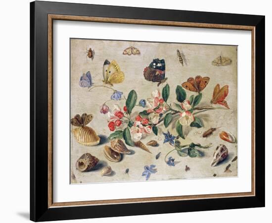 A Study of Flowers and Insects-Jan Van, The Elder Kessel-Framed Giclee Print