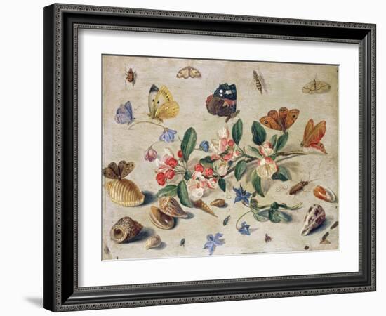 A Study of Flowers and Insects-Jan Van, The Elder Kessel-Framed Giclee Print