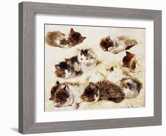 A Study of Kittens, 1898-Henriette Ronner-Knip-Framed Giclee Print