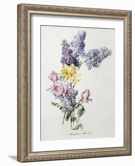 A Study of Lilac and Roses-Madeleine Lemaire-Framed Photographic Print