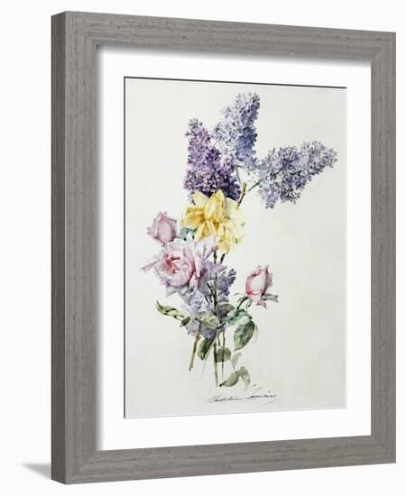 A Study of Lilac and Roses-Madeleine Lemaire-Framed Photographic Print