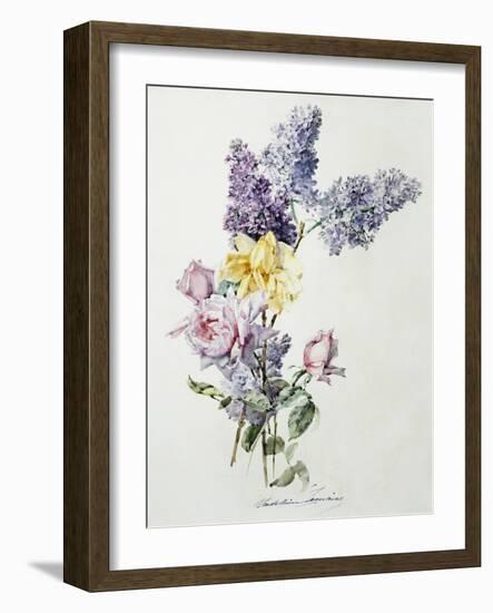 A Study of Lilac and Roses-Madeleine Lemaire-Framed Photographic Print