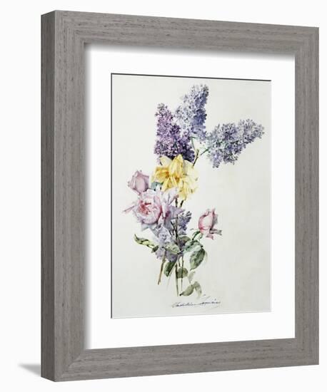 A Study of Lilac and Roses-Madeleine Lemaire-Framed Photographic Print