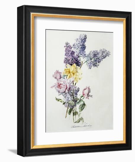 A Study of Lilac and Roses-Madeleine Lemaire-Framed Photographic Print