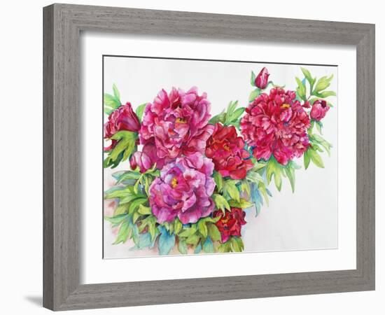 A Study of Red Peonies-Joanne Porter-Framed Giclee Print