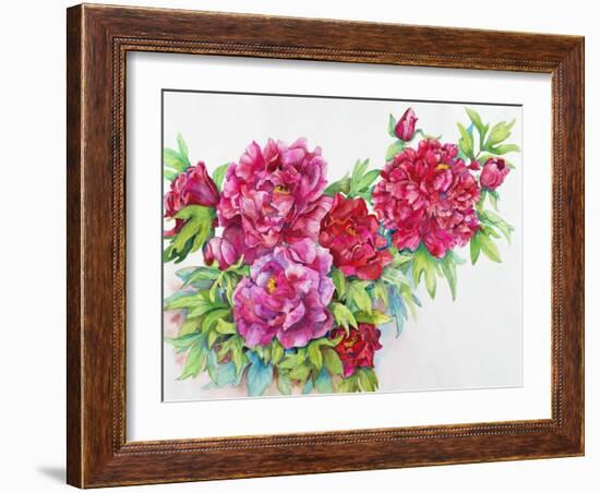 A Study of Red Peonies-Joanne Porter-Framed Giclee Print