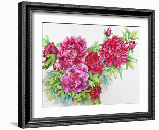 A Study of Red Peonies-Joanne Porter-Framed Giclee Print