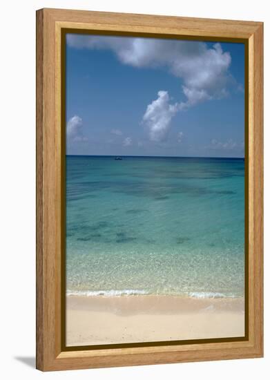 A Stunning Beach View of Grand Turk Turks and Caicos Islands with Golden Sands and Bright Blue Sea-Natalie Tepper-Framed Stretched Canvas