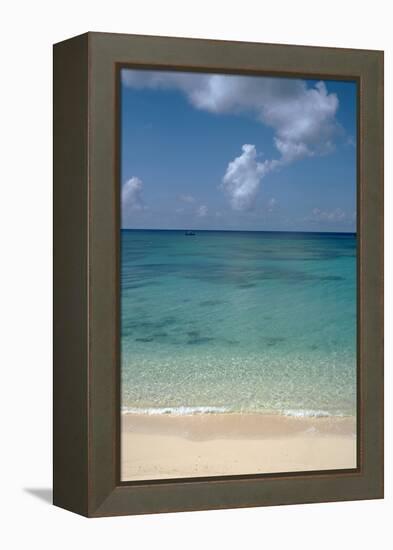 A Stunning Beach View of Grand Turk Turks and Caicos Islands with Golden Sands and Bright Blue Sea-Natalie Tepper-Framed Stretched Canvas