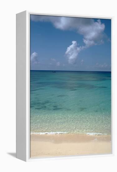 A Stunning Beach View of Grand Turk Turks and Caicos Islands with Golden Sands and Bright Blue Sea-Natalie Tepper-Framed Stretched Canvas