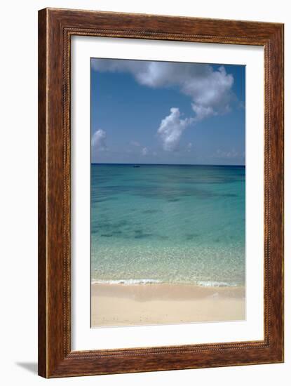 A Stunning Beach View of Grand Turk Turks and Caicos Islands with Golden Sands and Bright Blue Sea-Natalie Tepper-Framed Photo