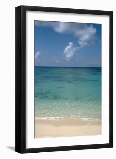 A Stunning Beach View of Grand Turk Turks and Caicos Islands with Golden Sands and Bright Blue Sea-Natalie Tepper-Framed Photo