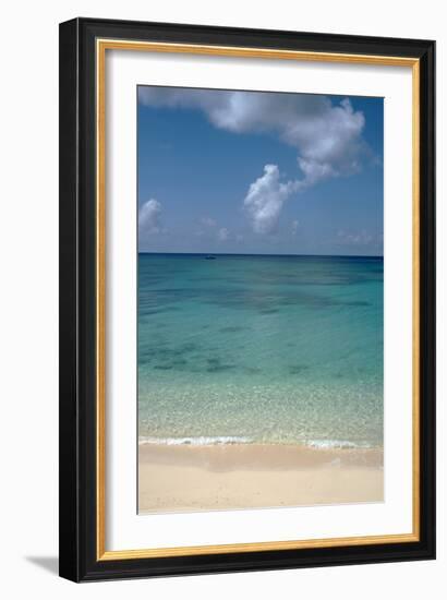 A Stunning Beach View of Grand Turk Turks and Caicos Islands with Golden Sands and Bright Blue Sea-Natalie Tepper-Framed Photo