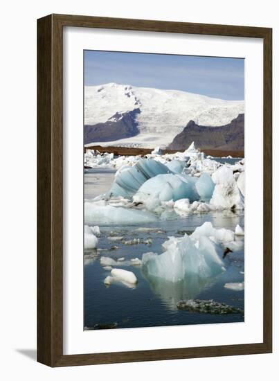 A Stunning Landscape of a Lagoon in Iceland with Ice Cold Water and Small Icebergs-Natalie Tepper-Framed Photo