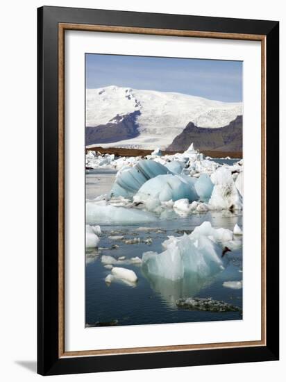 A Stunning Landscape of a Lagoon in Iceland with Ice Cold Water and Small Icebergs-Natalie Tepper-Framed Photo