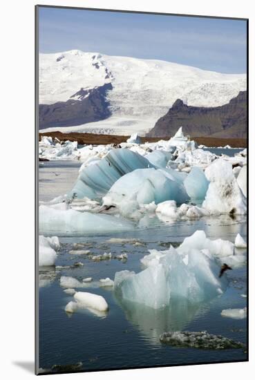 A Stunning Landscape of a Lagoon in Iceland with Ice Cold Water and Small Icebergs-Natalie Tepper-Mounted Photo