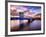 A Stunning Sunset over Bells Bridge, Glasgow, Scotland, United Kingdom, Europe-Jim Nix-Framed Photographic Print