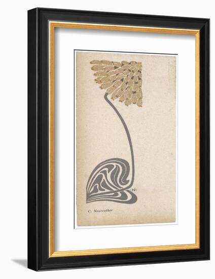 A Stylized, Art Nouveau Depiction of a Flower - Possibly a Dandelion-null-Framed Photographic Print