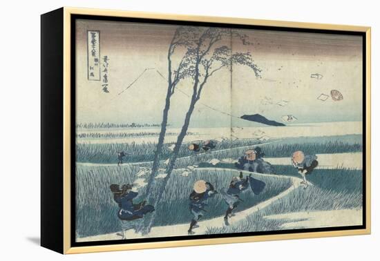 A Sudden Gust of Wind-Katsushika Hokusai-Framed Premier Image Canvas