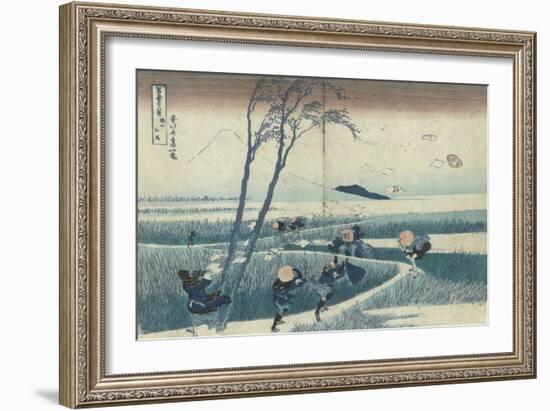 A Sudden Gust of Wind-Katsushika Hokusai-Framed Giclee Print