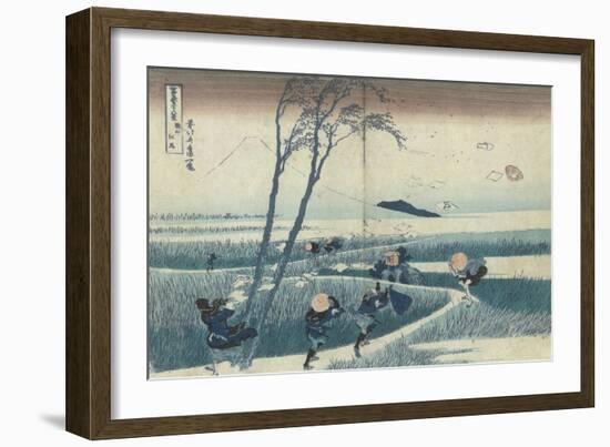 A Sudden Gust of Wind-Katsushika Hokusai-Framed Giclee Print