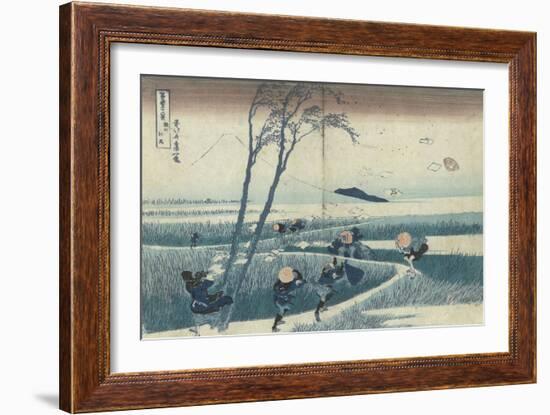 A Sudden Gust of Wind-Katsushika Hokusai-Framed Giclee Print