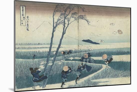 A Sudden Gust of Wind-Katsushika Hokusai-Mounted Giclee Print